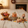 Kleine Keramik-Kürbisse 3er-Set, 5 cm, Orange, für Herbstdekoration | Floristik24.ch