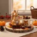Eichhörnchen Figur sitzend aus Keramik 10 cm Braun für Herbstdekoration | Floristik24.ch