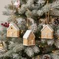 Keramik Lebkuchenhaus 6cm Hängedeko Set naturweiss 3 St. | Floristik24.ch