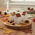 Dekohaus-Set Miniaturhäuser aus Keramik 9 cm Braun 3-teilig | Floristik24.ch