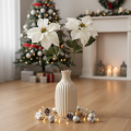 Weisser künstlicher Weihnachtsstern mit Drahtstiel 65cm, 2 Stück | Floristik24.ch