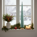 Künstlicher Tannenbaum 80cm Türkis mit Holzfuss für Innen | Floristik24.ch