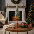 Tannenbaum künstlich geeist mit Holzsockel 75 cm für Winterdekoration | Floristik24.ch
