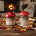 Pilzhaus 2er-Set Keramik 10cm rot-weiss mit Schornstein | Floristik24.ch