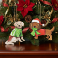 Weihnachtsanhänger Hunde aus Metall, 12 cm, 2 Stück | Floristik24.ch