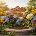 Gartenstecker Metall Kürbis Rostoptik 100cm für Herbstdekoration | Floristik24.ch