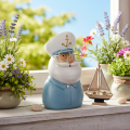 Kapitän Dekofigur 16 cm aus Polyresin in Blau und Weiss | Floristik24.ch