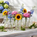 Glasflasche zylindrisch klar mit Muster 15 cm, 6er-Set | Floristik24.ch