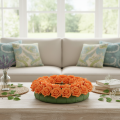 Künstliche Rosenblüte Orange 5 cm aus Schaumstoff im 100er-Set | Floristik24.ch