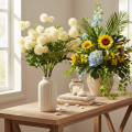 Kunstblume Chrysanthemen Bund Kunststoff cremeweiss 56cm 4 Stück für Innenbereich | Floristik24.ch