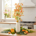 Kunstblume Orchideenzweig 110cm Orange Set aus 3 Stück für Dekoration | Floristik24.ch