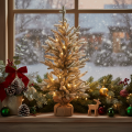 Künstlicher Tannenbaum 85 cm beschneit mit Jutesack und LED für Innen | Floristik24.ch
