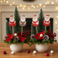 Dekostecker Weihnachtsmann Holz 31 cm Rot Weiss Grau 12 Stück für Innenbereich | Floristik24.ch