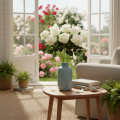 Künstliche Rosen Weiss mit langem Stiel 62 cm im 12er-Set | Floristik24.ch