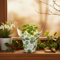 Übertopf Papier 12 cm mit Kleeblatt-Motiv im 12er-Set | Floristik24.ch