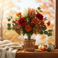 Künstliche Protea Leucadendron 65 cm Creme, Gelb und Orange 3 Stück | Floristik24.ch