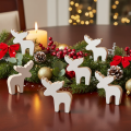 Elch Holzfigur stehend 6cm weiss natur im 8er Set für weihnachtliche Dekoration | Floristik24.ch
