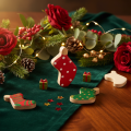 Socken aus Holz rot mit weissen Punkten 6cm 8er-Set Tischdekoration Weihnachten | Floristik24.ch