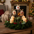 Dekostecker Rentierfigur aus Holz, Stoff und Pompom, 24 cm, 12 Stück, Braun/Beige/Weiss | Floristik24.ch
