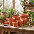 Blumentöpfe aus Ton in Terrakotta, 10 Stück, Ø ca. 3,5 - 9 cm | Floristik24.ch