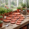 Untersetzer Linda aus Kunststoff in Terrakotta, Ø12-44 cm, 1 Stück | Floristik24.ch