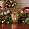 Windlicht aus Glas mit Leopardenmuster, zweifarbig, 8 cm | Floristik24.ch