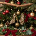 Glasschuh-Ornament Set mit Leopardenmuster 13cm Christbaumschmuck aus Glas | Floristik24.ch