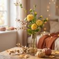 Künstlicher Rosenzweig Gelb 100 cm mit Drahtkern und detailgetreuen Blüten | Floristik24.ch