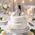 Tortenfigur Silberhochzeitspaar Polyresin 10cm Silber-Weiss | Floristik24.ch