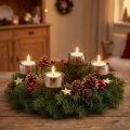 Teelichthalter zum Stecken für Adventskranz aus Metall, Silber, Ø 4 cm, 8 Stück | Floristik24.ch