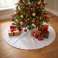 Christbaumdecke aus Polyester Ø100 cm Weiss mit Glitter | Floristik24.ch