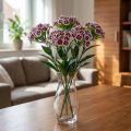 Künstliche Bartnelke aus Kunststoff und Seidenstoff in Lila und Weiss, 52cm | Floristik24.ch