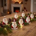 Keramik Weihnachtsmann Figuren Set, Rot-Weiss, 6,4 cm, 6-teilig | Floristik24.ch