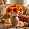 Künstliche Gerbera Blume Orange Ø11cm 50cm mit biegsamem Stiel | Floristik24.ch