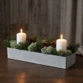 Dekoschale eckig Grau 32cm x 10,5cm H5cm | Floristik24.ch