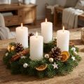 Stumpenkerzen Weiss Durchgefärbt Ø70x120mm 4er Set für Dekoration und Advent | Floristik24.ch