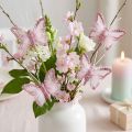 Federschmetterling Deko-Clips Rosa-Weiss 5x4,5cm 4 Stück für kreative Dekorationen | Floristik24.ch