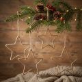 Weihnachtsdeko Stern aus Metall und Jutekordel, Naturfarben, 20cm, 5 Stück | Floristik24.ch