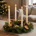 Rustikale Stabkerzen aus durchgefärbtem Wachs Weiss 350x28 mm 4er-Set | Floristik24.ch