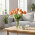 Künstliche Papageientulpe Orange-Gelb 63cm aus Kunststoff und Schaumstoff | Floristik24.ch