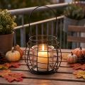 Gartenlaterne mit Henkel Metall Schwarz Windlicht Glas Ø17cm H15cm | Floristik24.ch