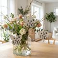 Dekohänger aus Holz Herz Blume Schmetterling 9cm Weiss Natur 3 Stück | Floristik24.ch