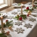 Schneeflocken aus Holz 4 cm hellgold mit Glimmer, 72 Stück | Floristik24.ch
