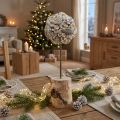 Holzdeko Baum Winterdeko Birke Eicheln Zapfen Weiss H40cm | Floristik24.ch