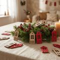 Deko-Häuschen Streudeko Holz Natur Rot 2×4,5cm 72 Stück | Floristik24.ch
