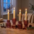 Kerzenhalter Glas für Stabkerzen und Teelichter Berry H8cm 4er Set | Floristik24.ch