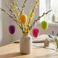 Hängedekoration Ostereier 11 cm, Beflockt, Grün, Gelb, Pink, Berry, 4er-Set | Floristik24.ch