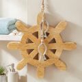 Steuerrad aus Holz mit silbernen Fischen, Ø 21,5 cm | Floristik24.ch