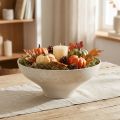Dekoschale mit Fuß Plastikschale rund Creme Ø19cm H8cm | Floristik24.ch