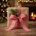 Geschenkband aus Stoff mit Webkante, 20 m, Rot-Kariert, Dekoration und Geschenkverpackung | Floristik24.ch